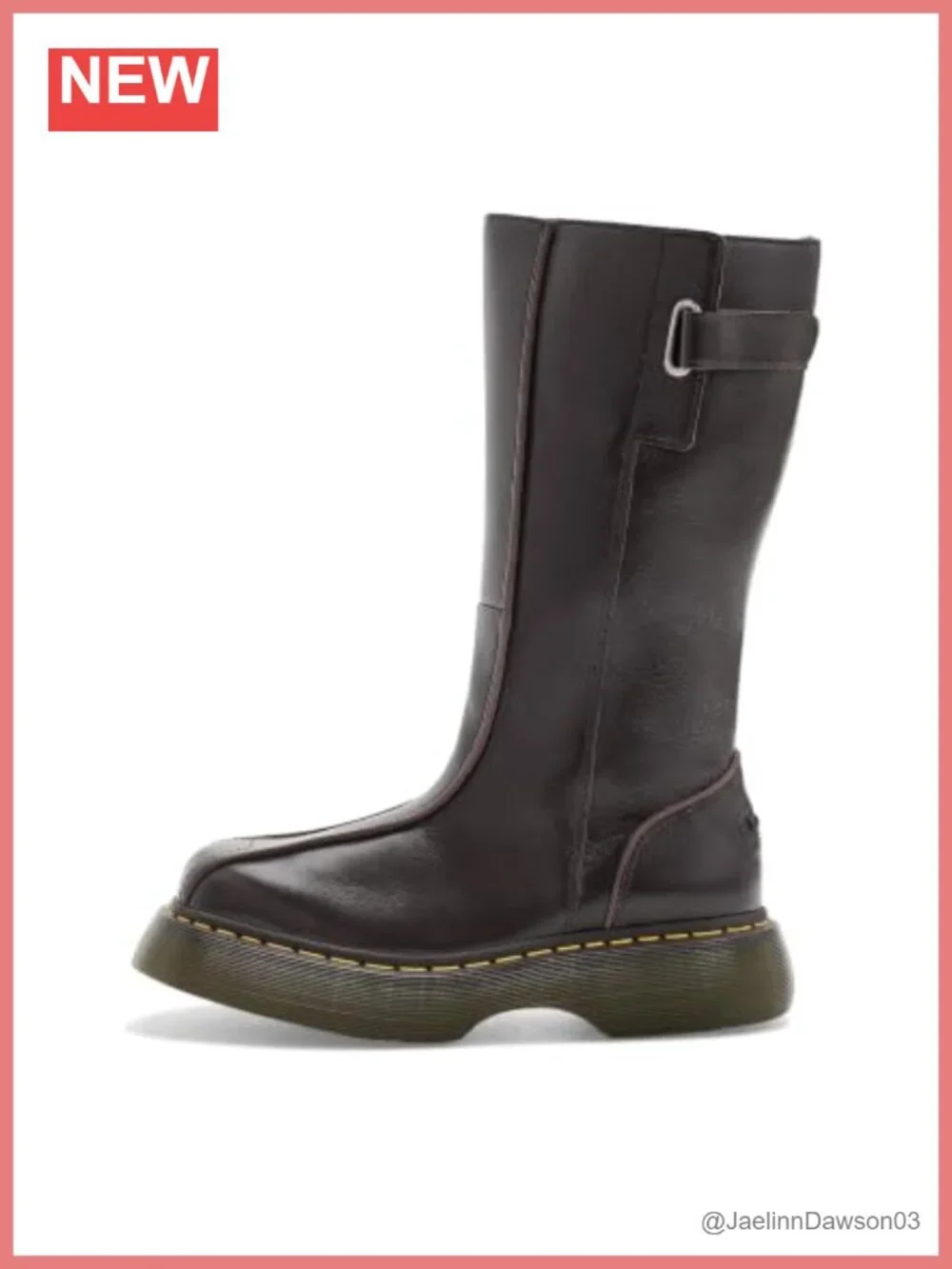 Knee High Leather Platform Boots with Zip Closure